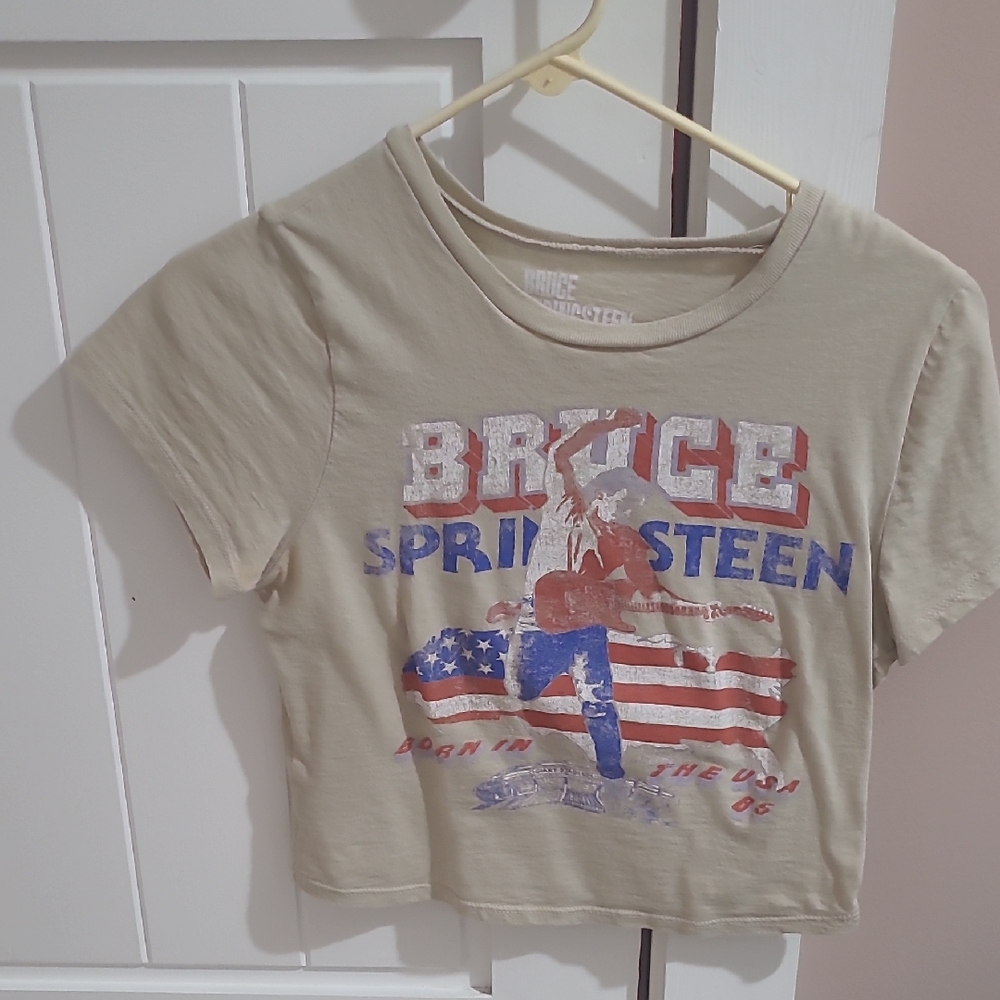 Bruce Springsteen T Shirt Cropped Juniors Size M